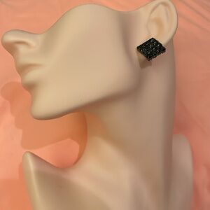 Black rhinestone earrings go